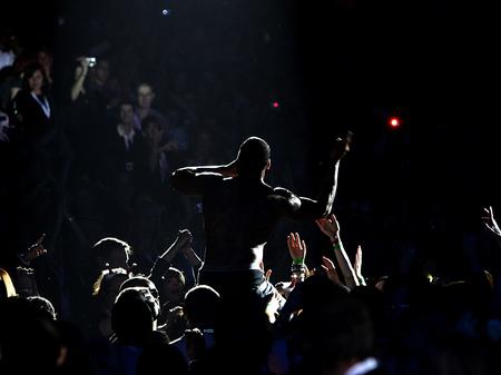 Flo Rida on stage at the Jingle Bell Ball