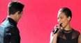 Adam Levin of Maroon 5 and Alicia Keys perform at 