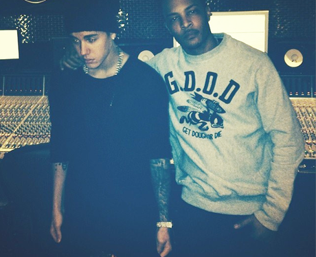 Justin Bieber and TI in the studio