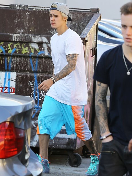 We need sunglasses to look at Justin Bieber's shorts - WOW they're